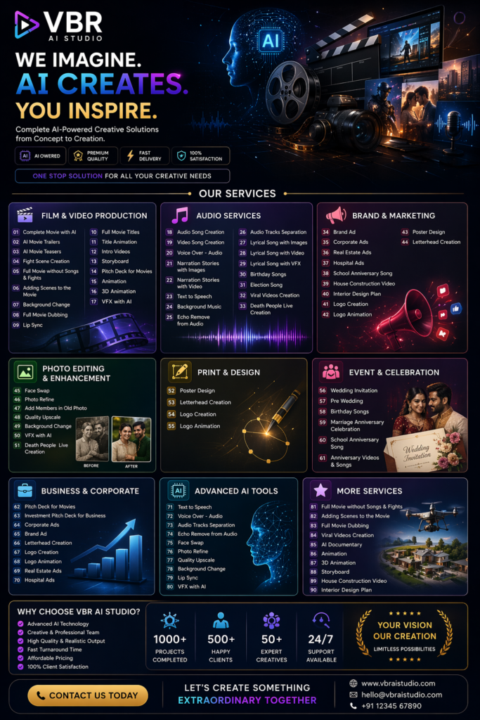 Vbr ai studio services infographic